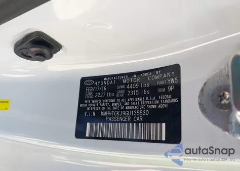 2016 Hyundai Genesis 3.8 Base из США, поврежденный, VIN KMHHT6KJ9GU135530